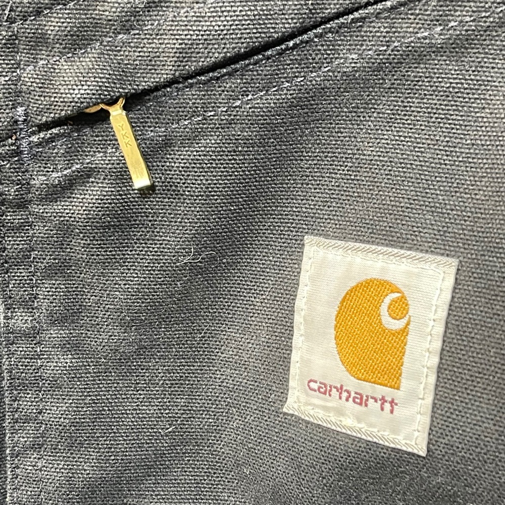 Carhartt Mens XL‎ 52 Duck Canvas Quilt Lined Coveralls Black Work Bibs Corduroy - Picture 14 of 15